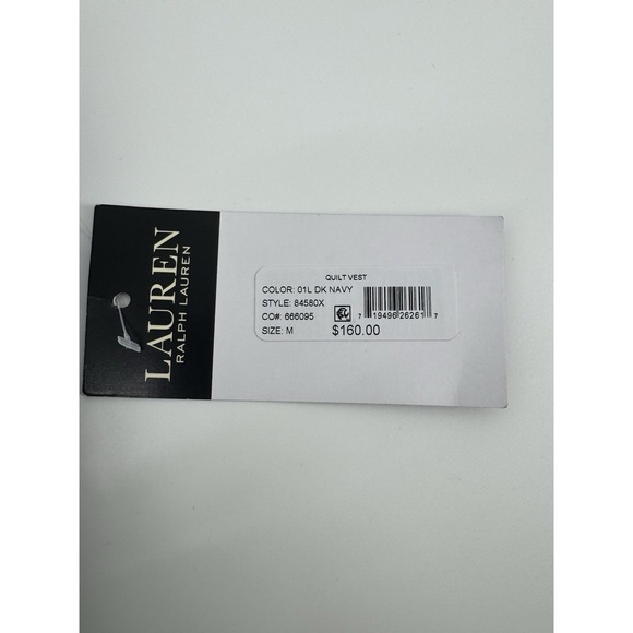 NEW LAUREN RALPH LAUREN Size M Women's Vest Navy Quilted Corduroy Collar $160 - Picture 7 of 9